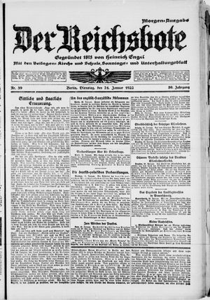 Der Reichsbote vom 24.01.1922
