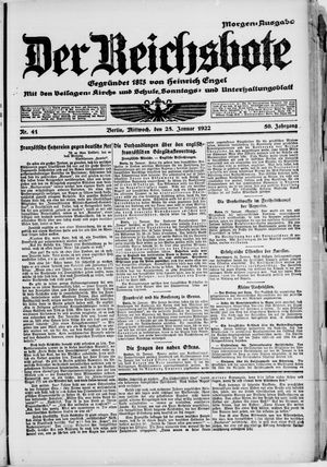 Der Reichsbote vom 25.01.1922