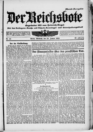 Der Reichsbote vom 25.01.1922