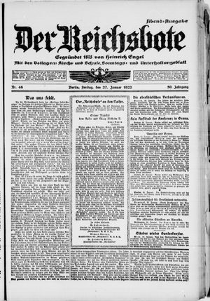 Der Reichsbote vom 27.01.1922