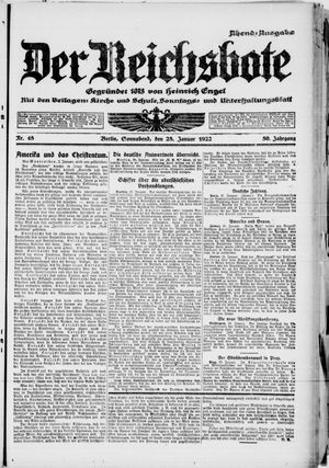 Der Reichsbote vom 28.01.1922