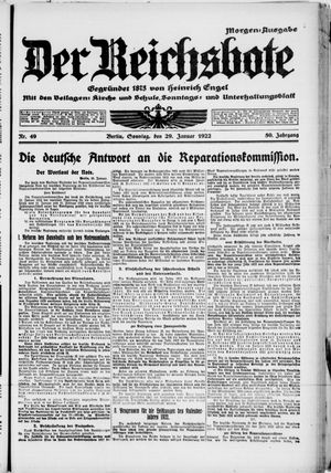 Der Reichsbote vom 29.01.1922