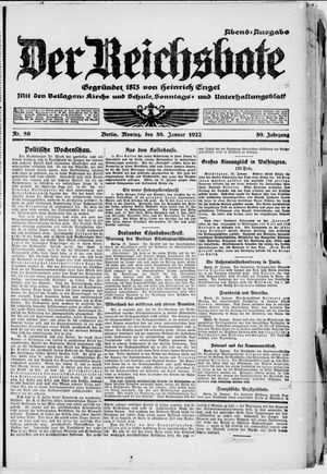 Der Reichsbote vom 30.01.1922