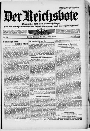 Der Reichsbote vom 31.01.1922