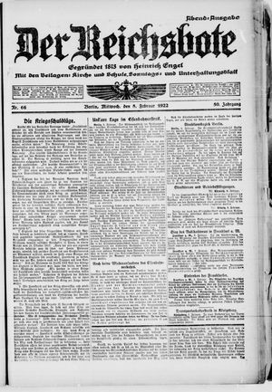Der Reichsbote vom 08.02.1922