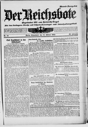 Der Reichsbote vom 11.02.1922