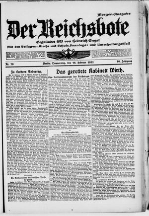 Der Reichsbote on Feb 16, 1922