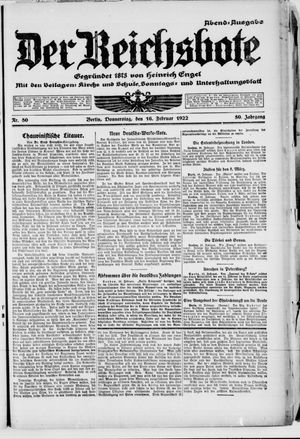 Der Reichsbote on Feb 16, 1922