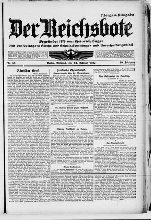 Der Reichsbote on Feb 22, 1922