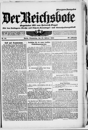 Der Reichsbote vom 23.02.1922