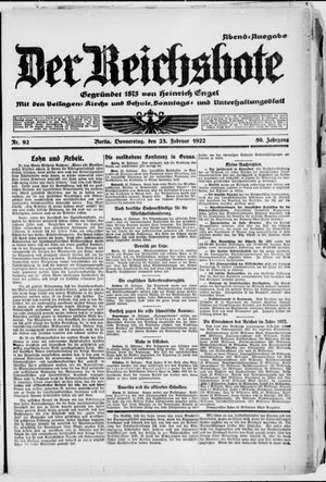 Der Reichsbote vom 23.02.1922
