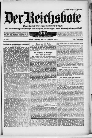 Der Reichsbote vom 27.02.1922