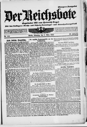 Der Reichsbote vom 07.03.1922