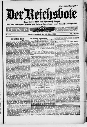 Der Reichsbote vom 18.03.1922