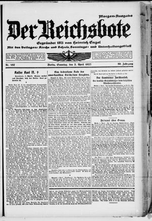 Der Reichsbote vom 02.04.1922