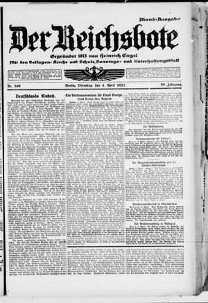Der Reichsbote vom 04.04.1922