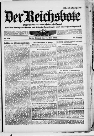 Der Reichsbote vom 12.04.1922