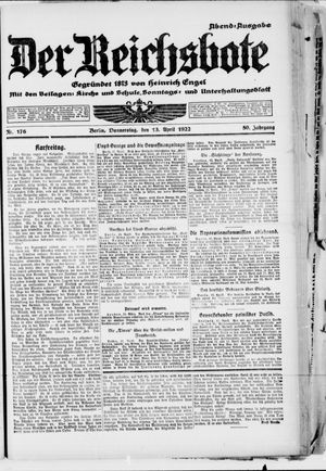 Der Reichsbote vom 13.04.1922