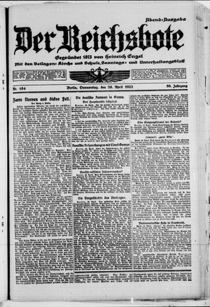 Der Reichsbote vom 20.04.1922