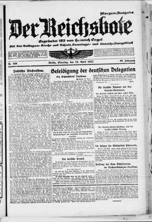 Der Reichsbote vom 23.04.1922