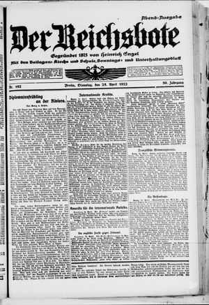 Der Reichsbote vom 25.04.1922