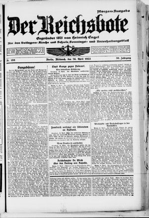 Der Reichsbote vom 26.04.1922