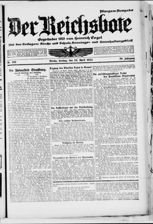 Der Reichsbote vom 28.04.1922