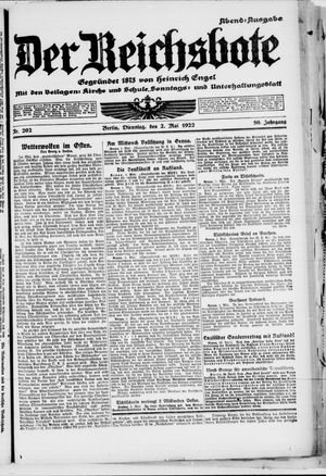 Der Reichsbote vom 02.05.1922
