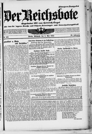 Der Reichsbote vom 03.05.1922