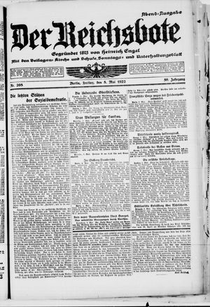 Der Reichsbote vom 05.05.1922