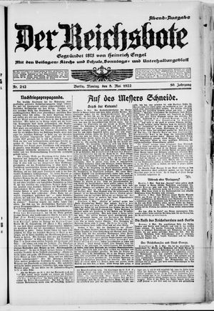 Der Reichsbote vom 08.05.1922