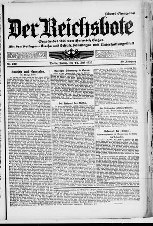 Der Reichsbote vom 12.05.1922