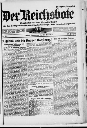 Der Reichsbote vom 18.05.1922