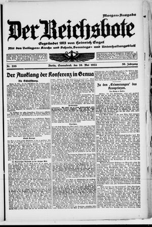 Der Reichsbote vom 20.05.1922