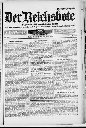Der Reichsbote vom 21.05.1922