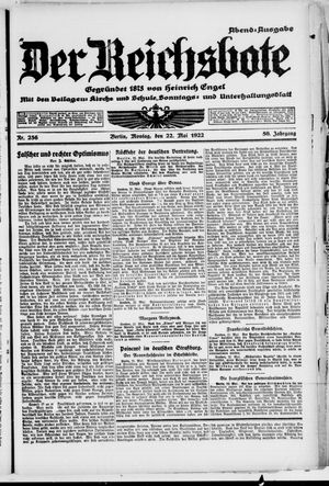 Der Reichsbote on May 22, 1922