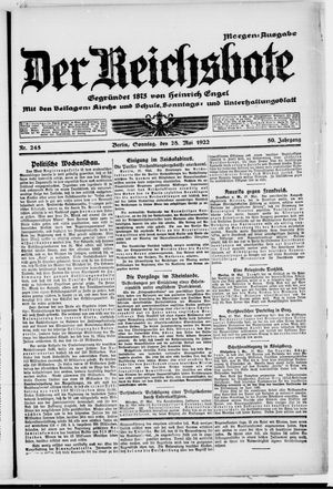Der Reichsbote vom 28.05.1922