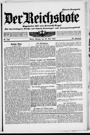 Der Reichsbote vom 29.05.1922