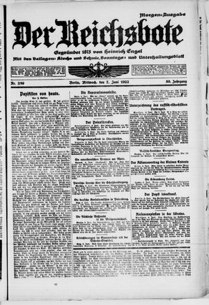 Der Reichsbote vom 07.06.1922