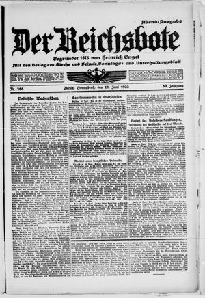 Der Reichsbote vom 10.06.1922