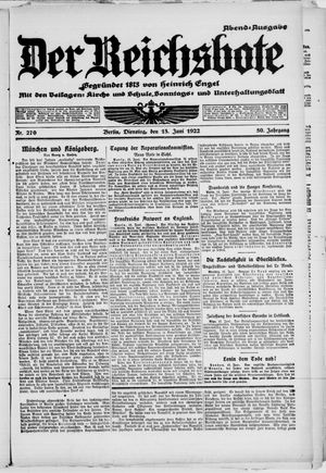 Der Reichsbote vom 13.06.1922