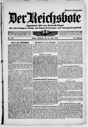 Der Reichsbote vom 14.06.1922