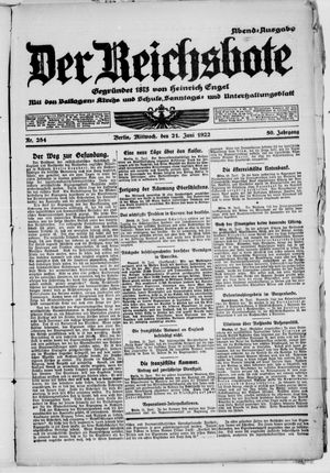 Der Reichsbote vom 21.06.1922