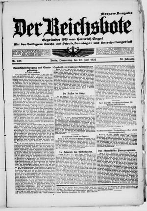 Der Reichsbote vom 22.06.1922