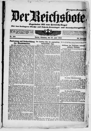 Der Reichsbote vom 27.06.1922