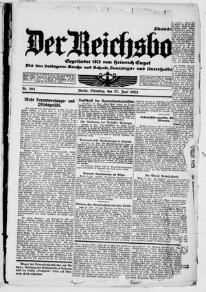 Der Reichsbote vom 27.06.1922