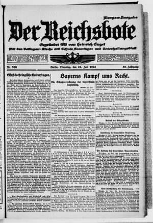 Der Reichsbote vom 25.07.1922