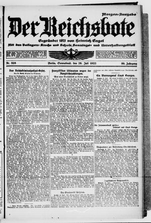 Der Reichsbote vom 29.07.1922