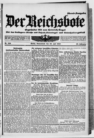 Der Reichsbote vom 29.07.1922