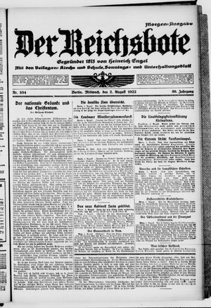 Der Reichsbote on Aug 2, 1922
